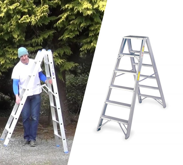 Escalera Tijera Doble Acceso de Aluminio